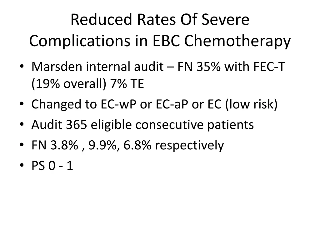reduced rates of severe complications