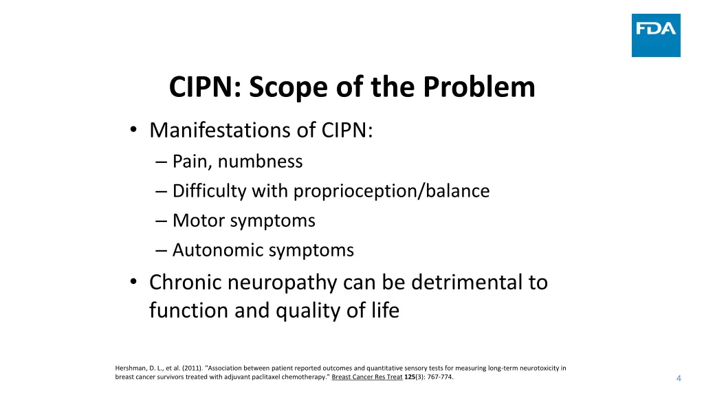 cipn scope of the problem manifestations of cipn