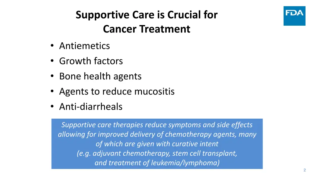 supportive care is crucial for cancer treatment