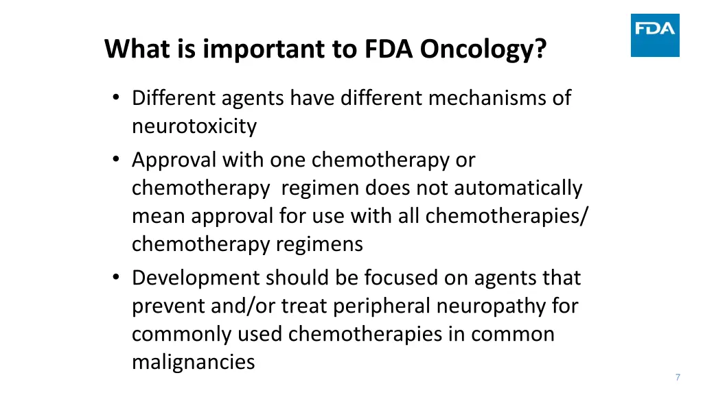 what is important to fda oncology 1