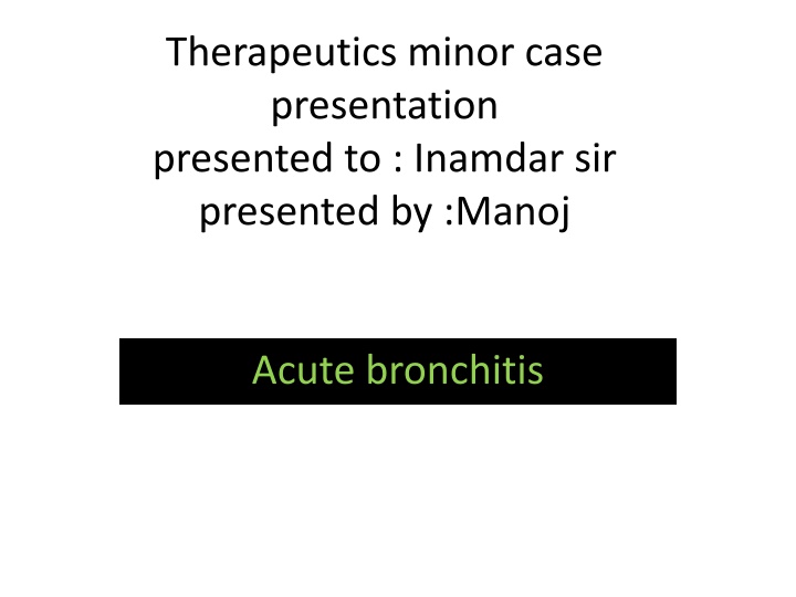 therapeutics minor case presentation presented