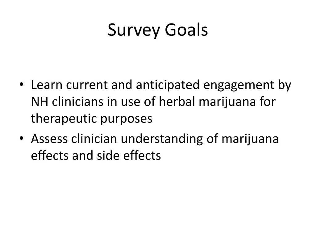 survey goals