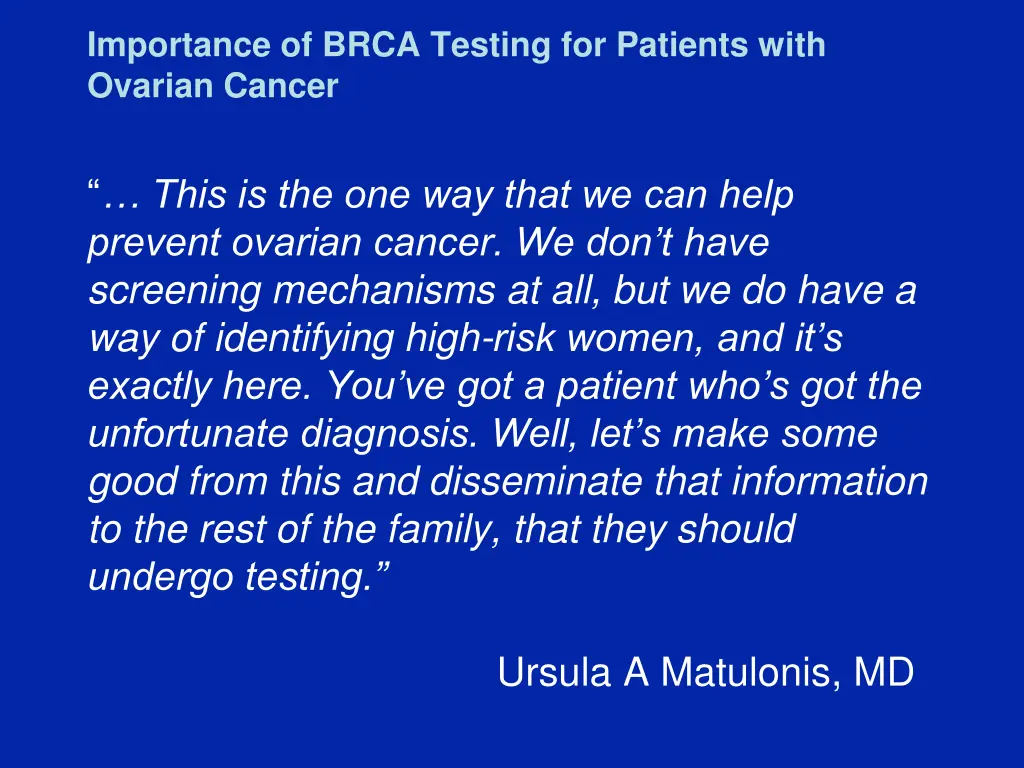 importance of brca testing for patients with
