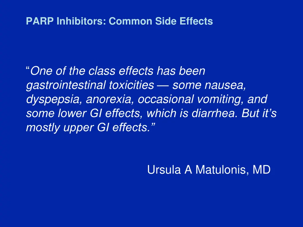 parp inhibitors common side effects