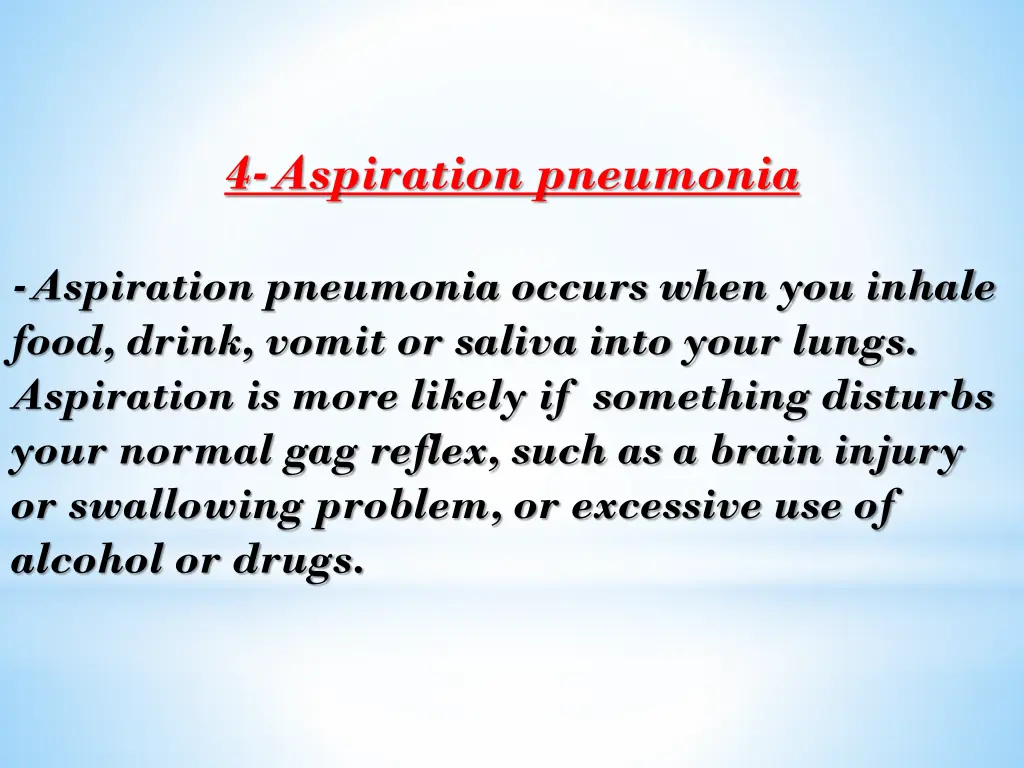 4 aspiration pneumonia