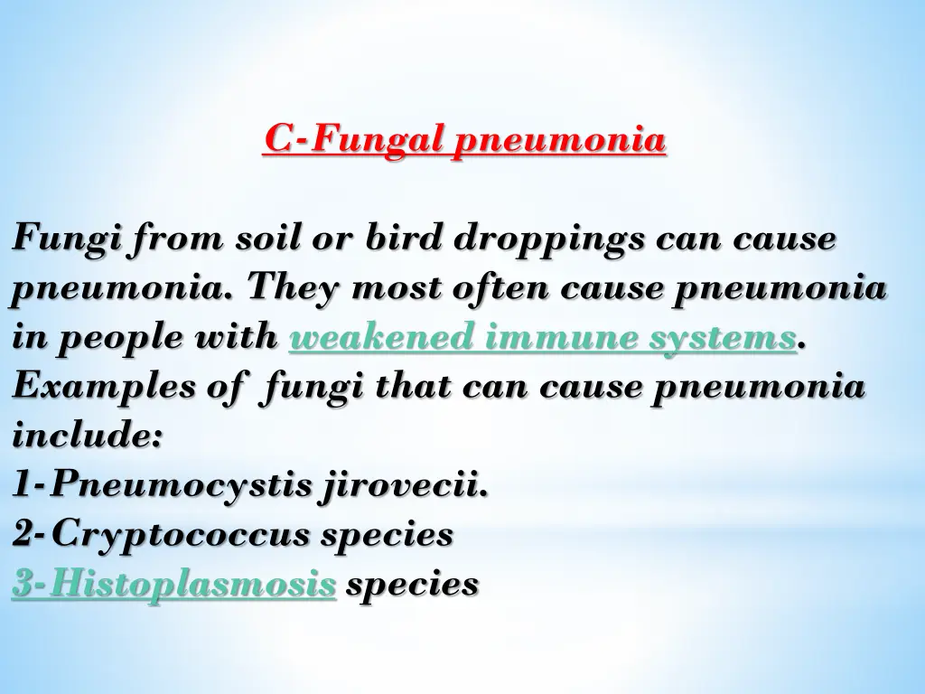 c fungal pneumonia