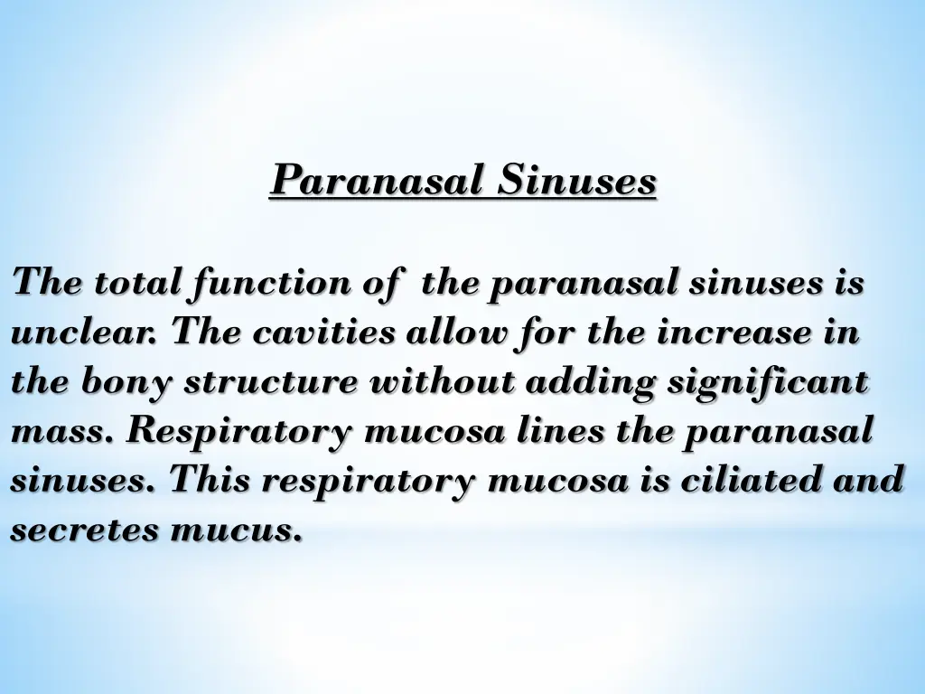 paranasal sinuses