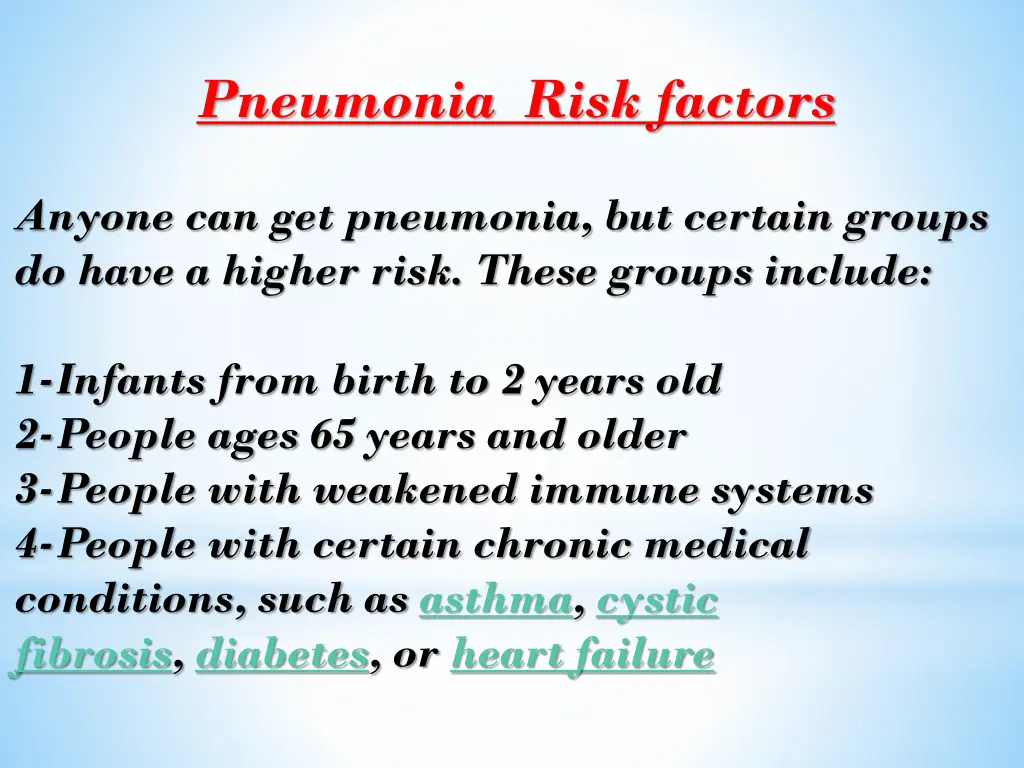 pneumonia risk factors