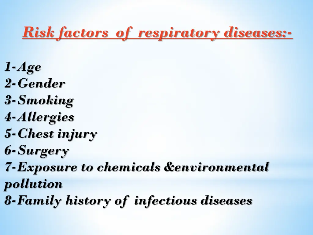 risk factors of respiratory diseases