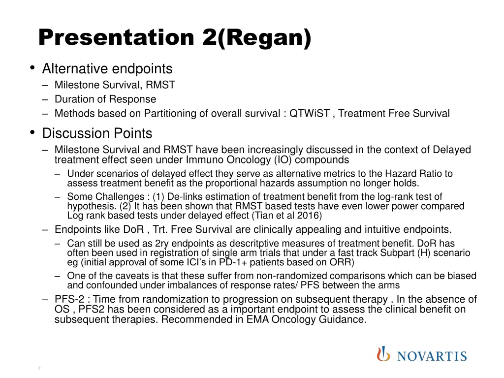 presentation 2 regan alternative endpoints