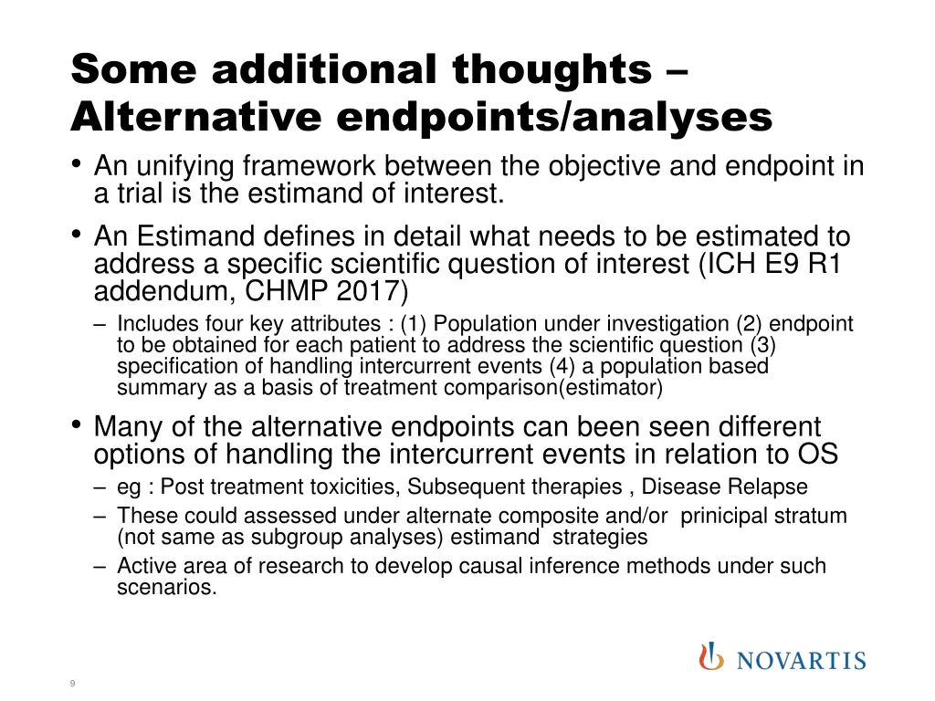 some additional thoughts alternative endpoints