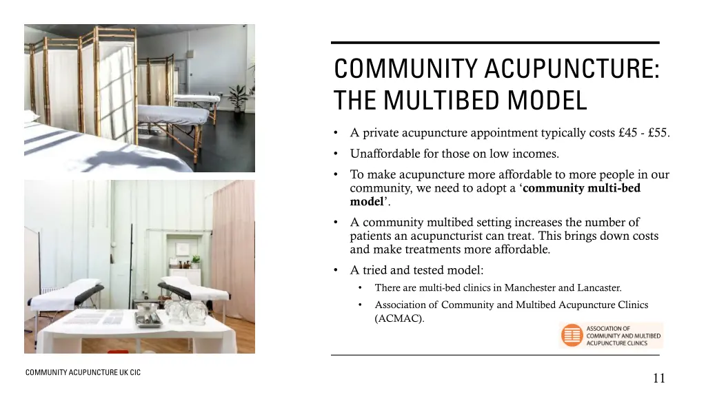 community acupuncture the multibed model