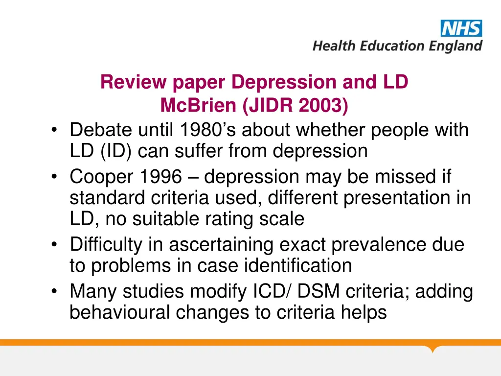 review paper depression and ld mcbrien jidr 2003