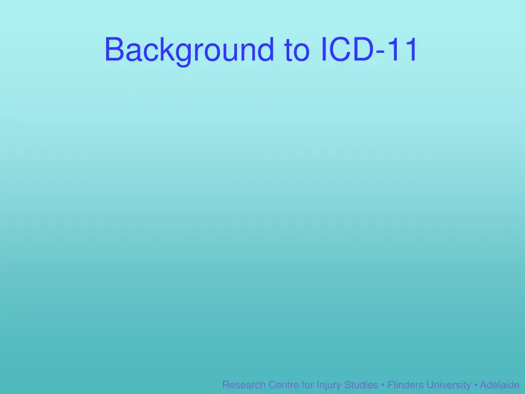 background to icd 11