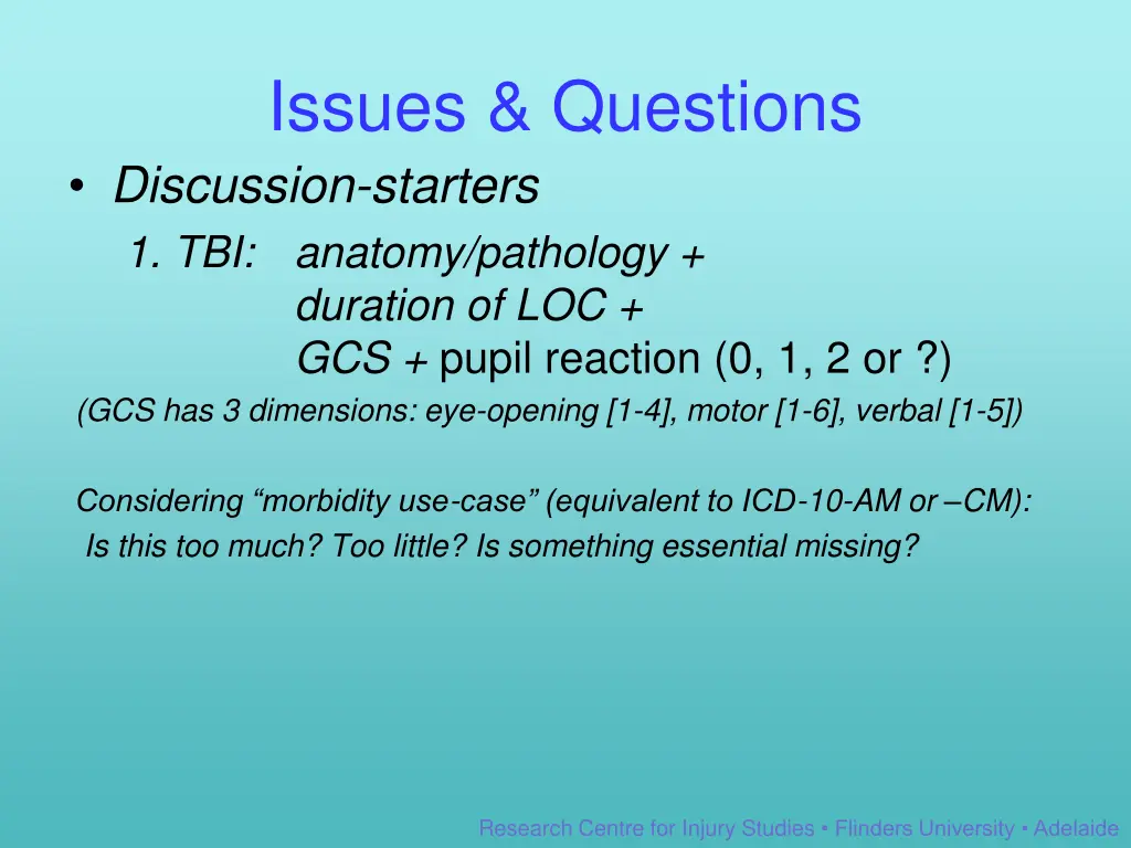 issues questions discussion starters
