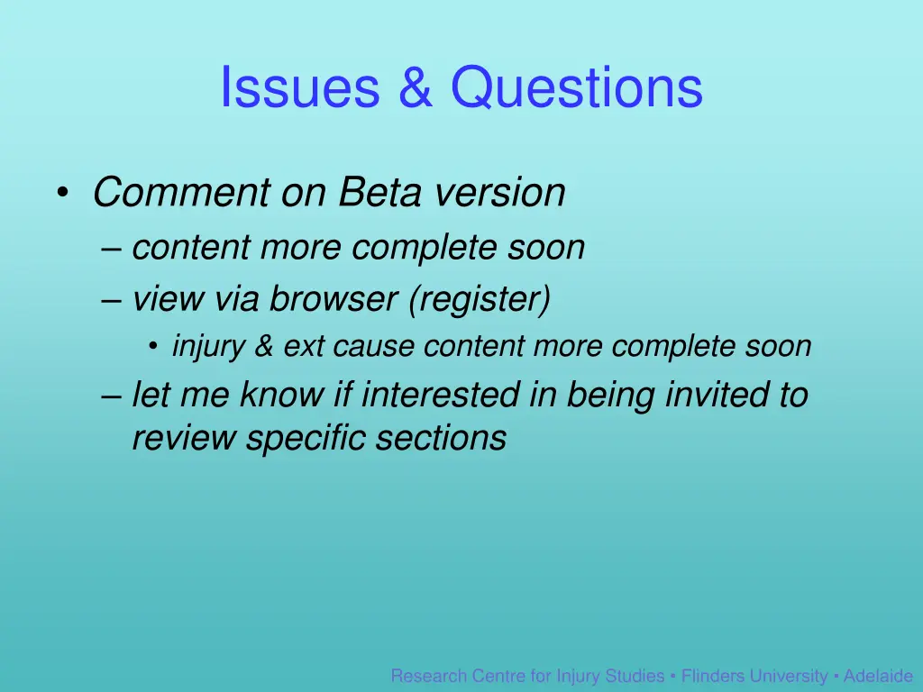 issues questions