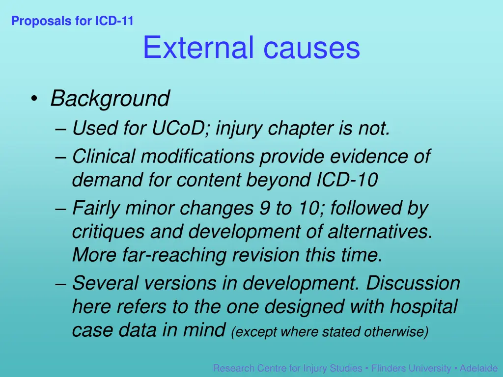 proposals for icd 11 1