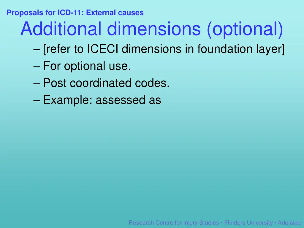 proposals for icd 11 external causes 10