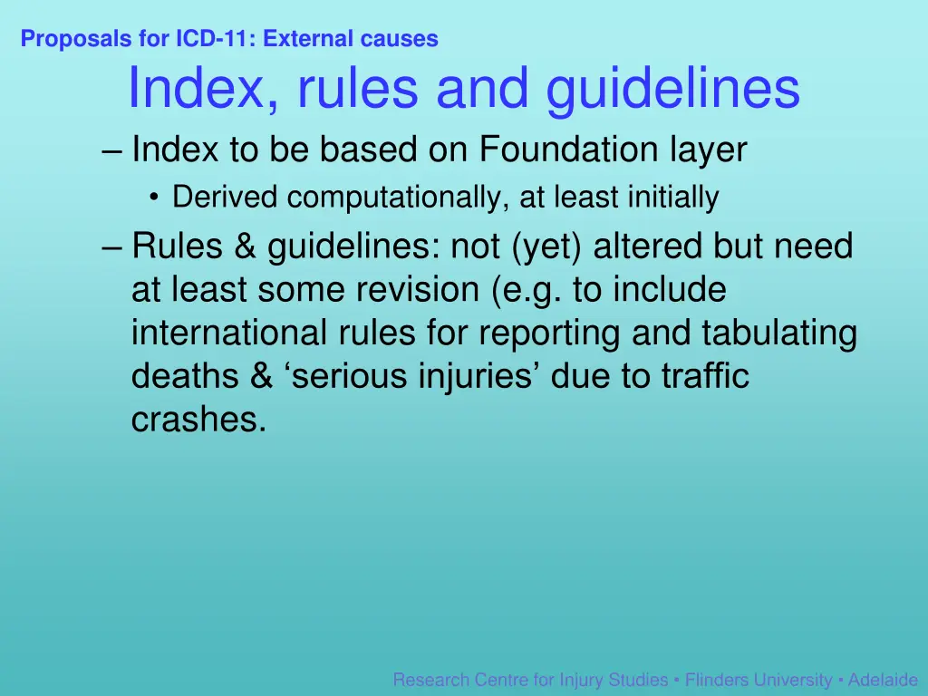 proposals for icd 11 external causes 11
