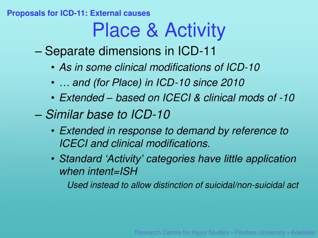 proposals for icd 11 external causes 5