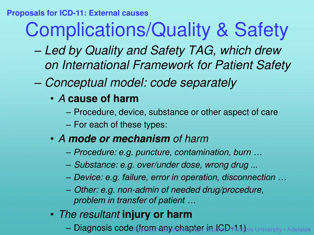 proposals for icd 11 external causes 7
