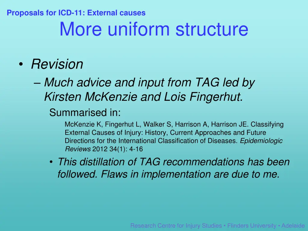 proposals for icd 11 external causes