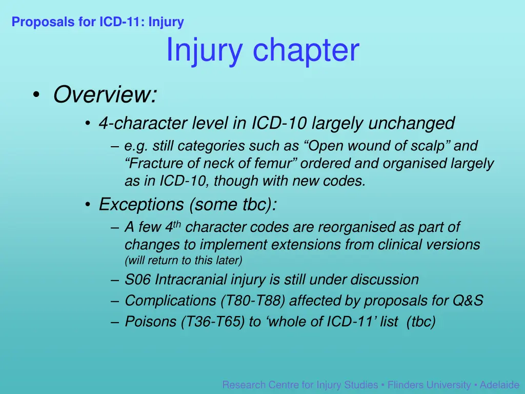 proposals for icd 11 injury 1