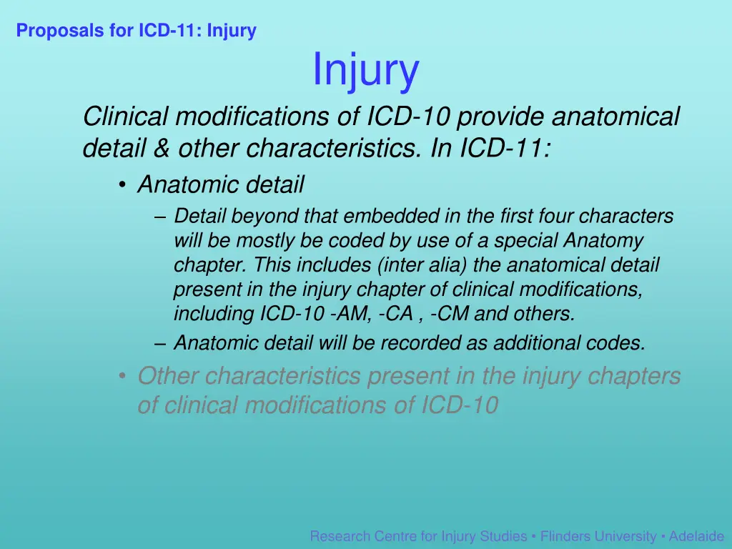 proposals for icd 11 injury 3