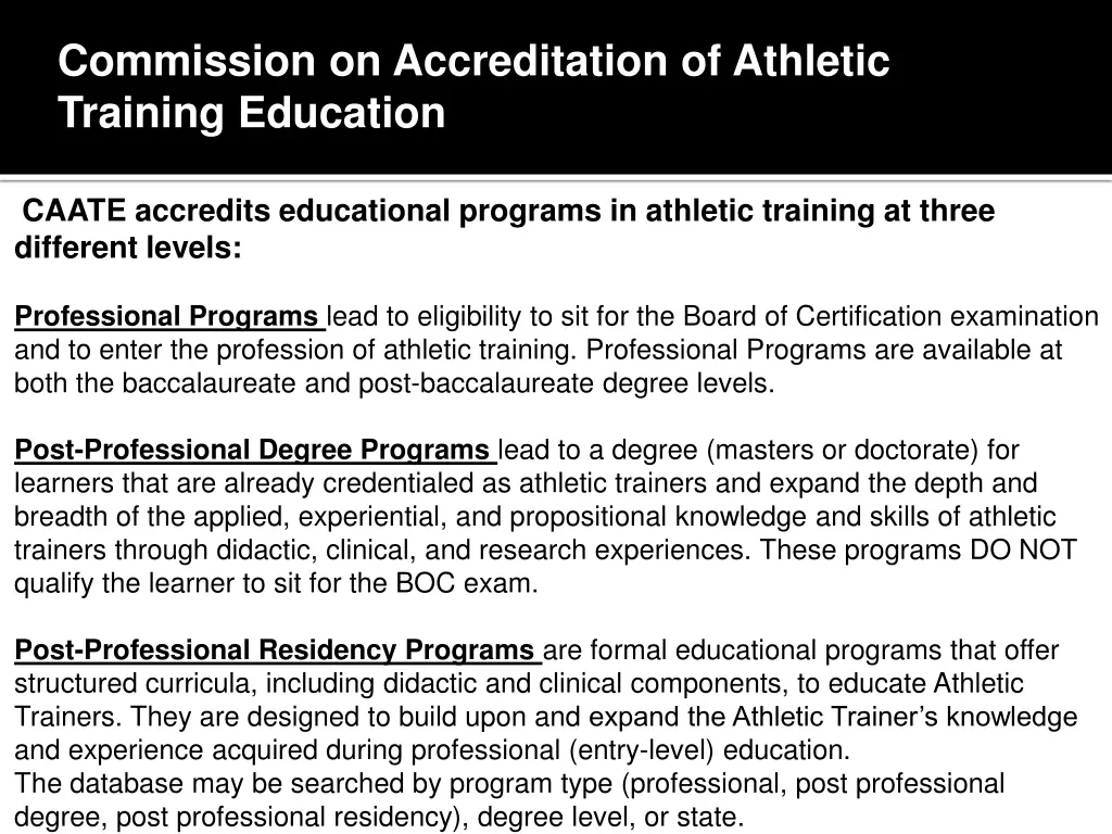 commission on accreditation of athletic training