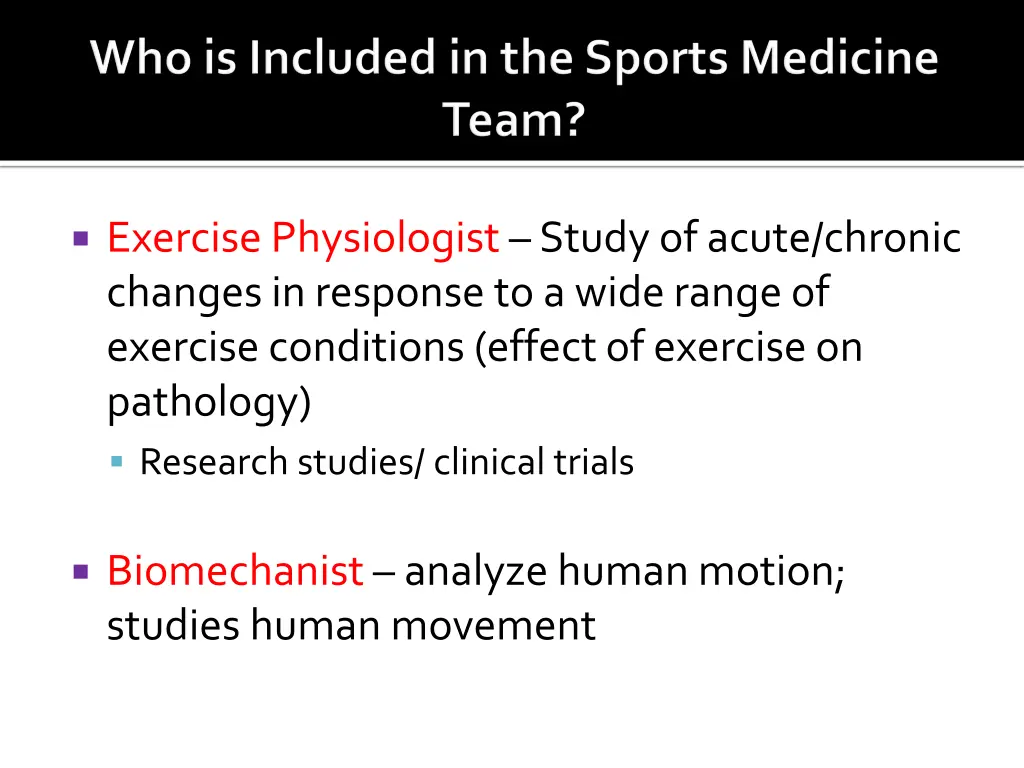 exercise physiologist study of acute chronic