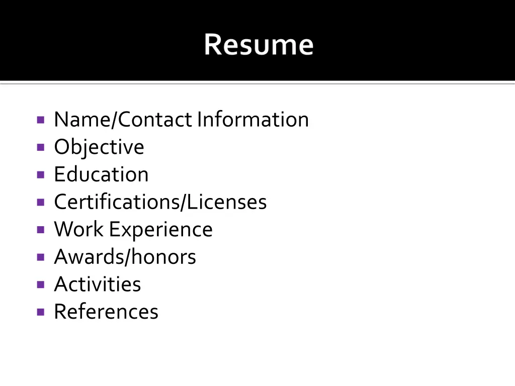 name contact information objective education