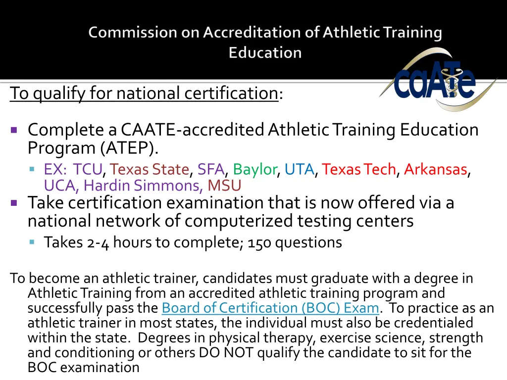 to qualify for national certification