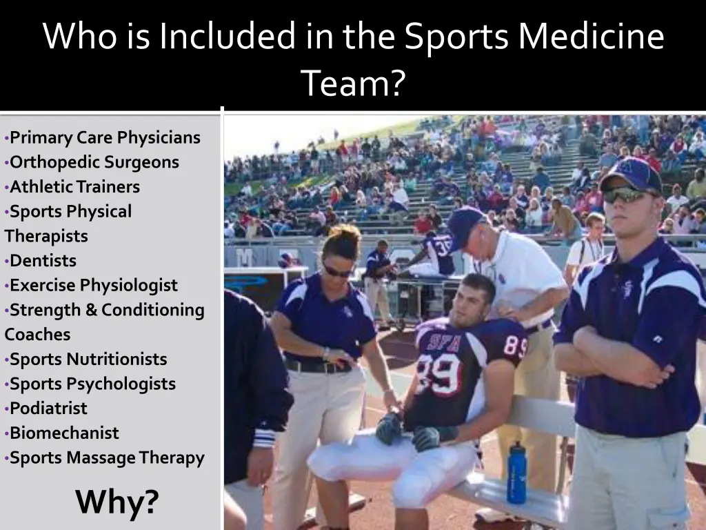 who is included in the sports medicine team
