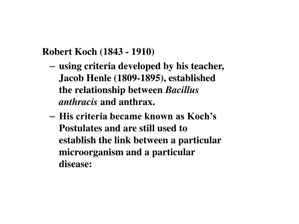 robert koch 1843 1910 using criteria developed
