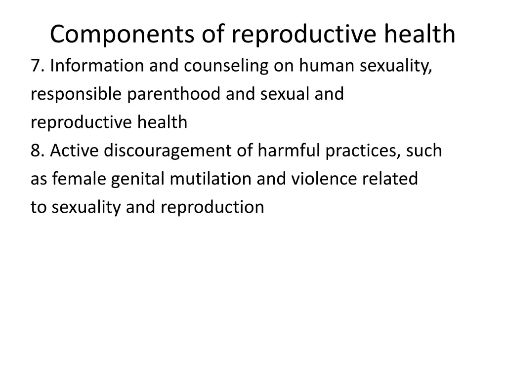 components of reproductive health 7 information