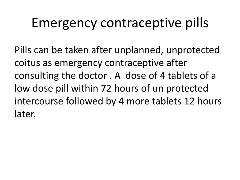 emergency contraceptive pills