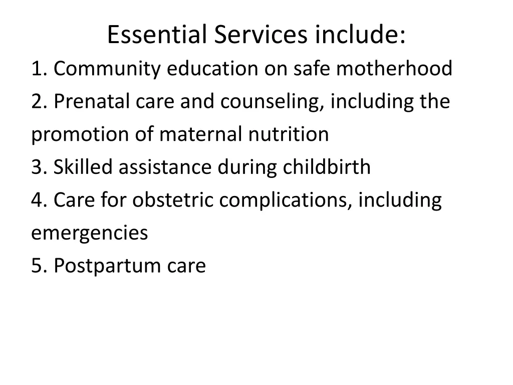 essential services include 1 community education