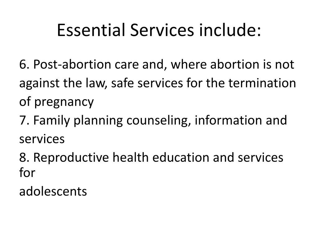 essential services include