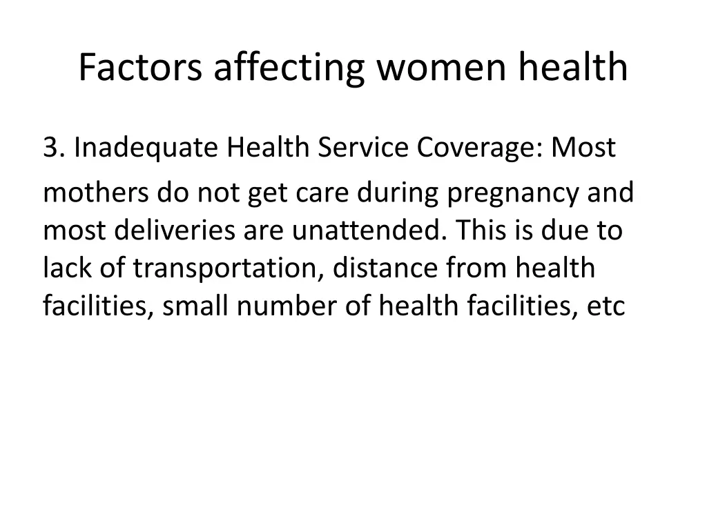 factors affecting women health 2