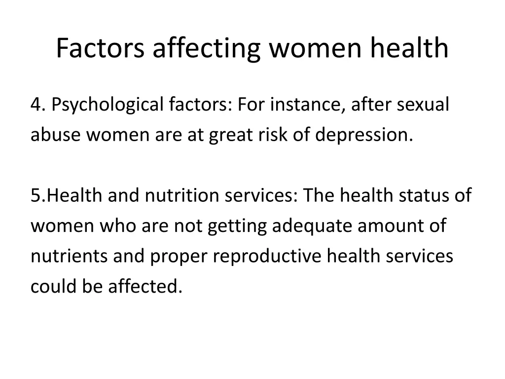 factors affecting women health 3