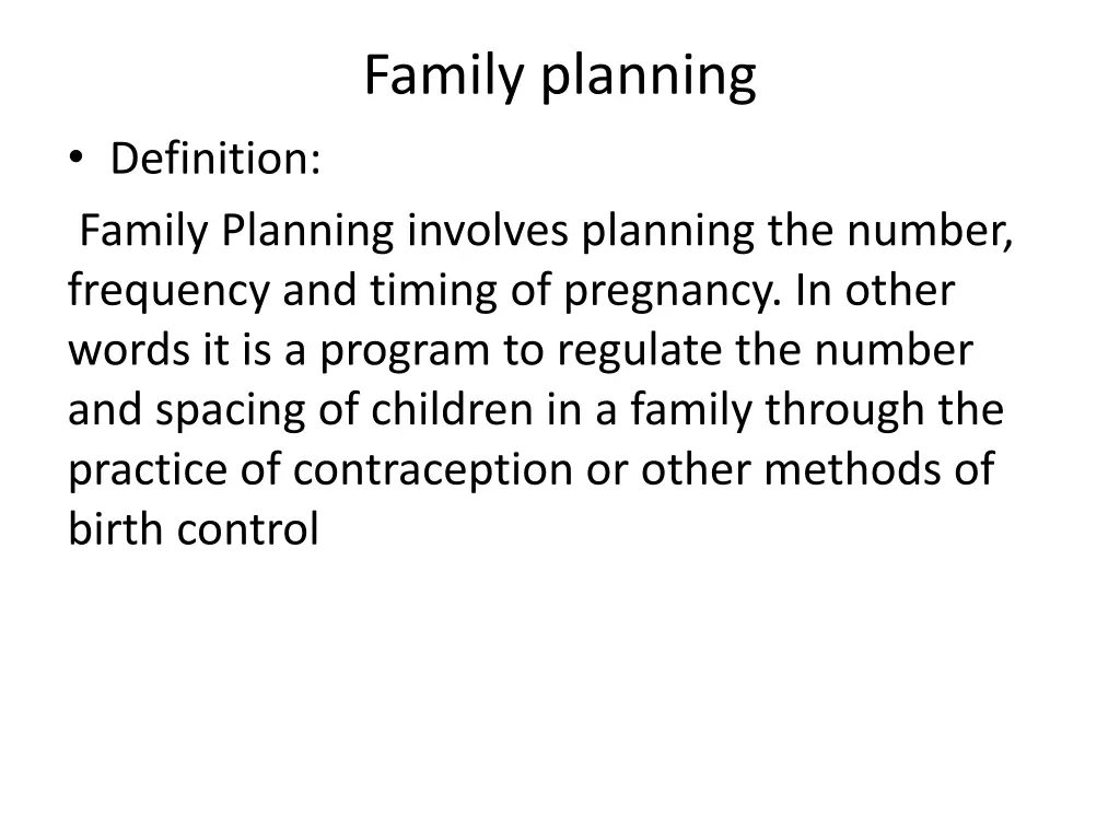 family planning