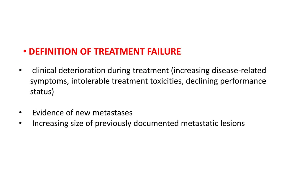 definition of treatment failure