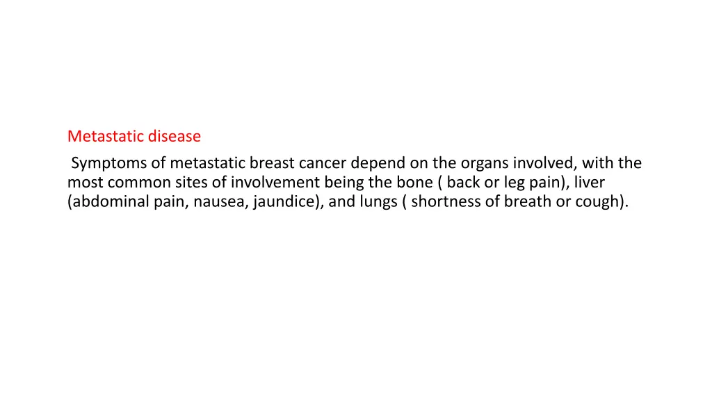 metastatic disease