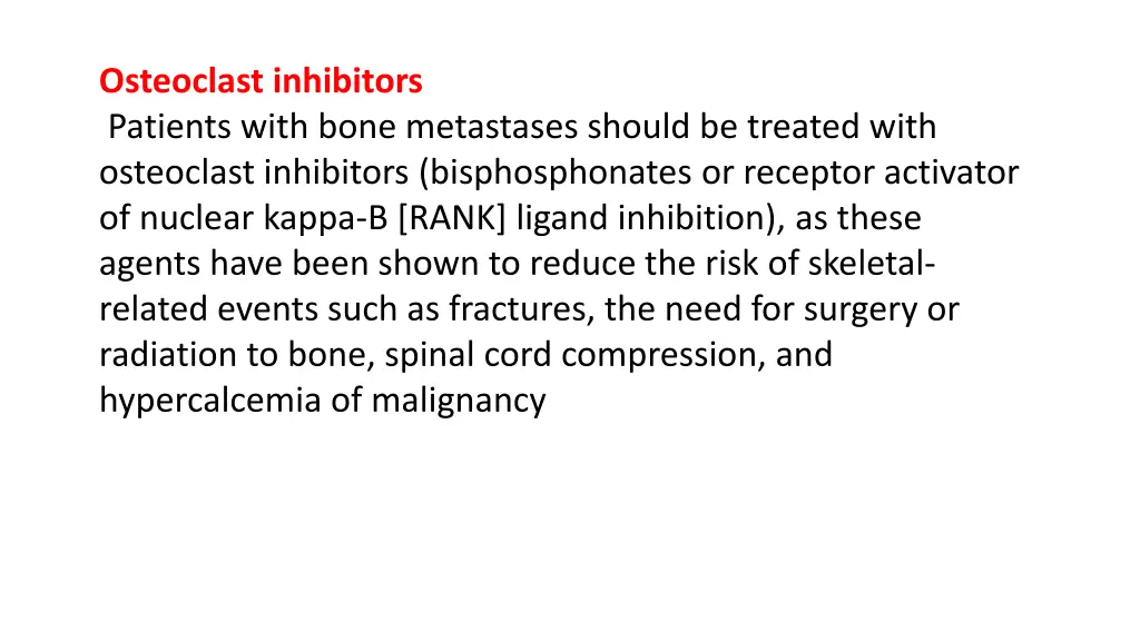 osteoclast inhibitors patients with bone
