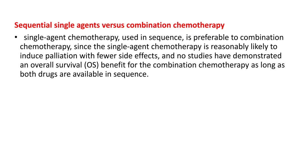 sequential single agents versus combination