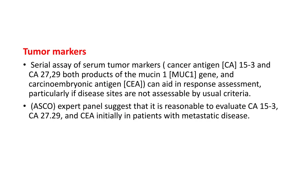 tumor markers serial assay of serum tumor markers