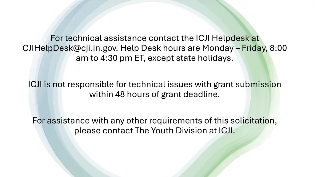 for technical assistance contact the icji