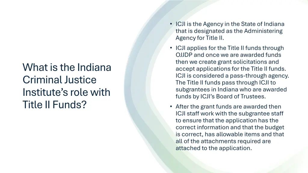 icji is the agency in the state of indiana that