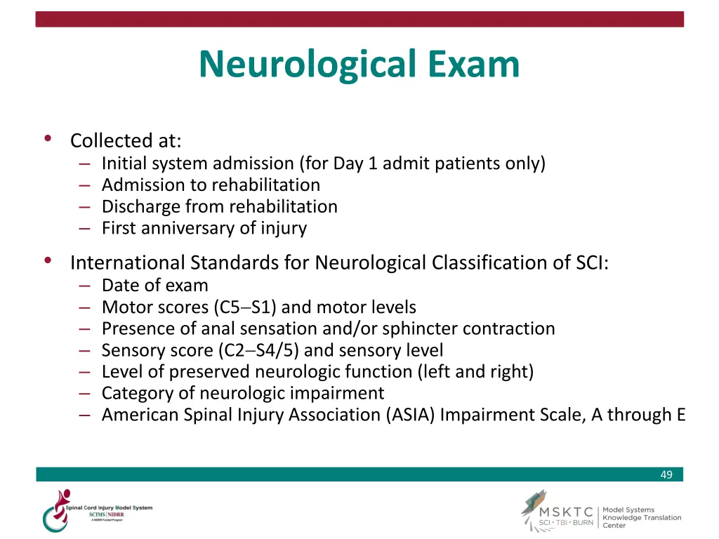 neurological exam