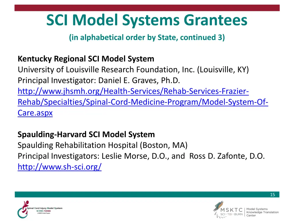sci model systems grantees in alphabetical order 3